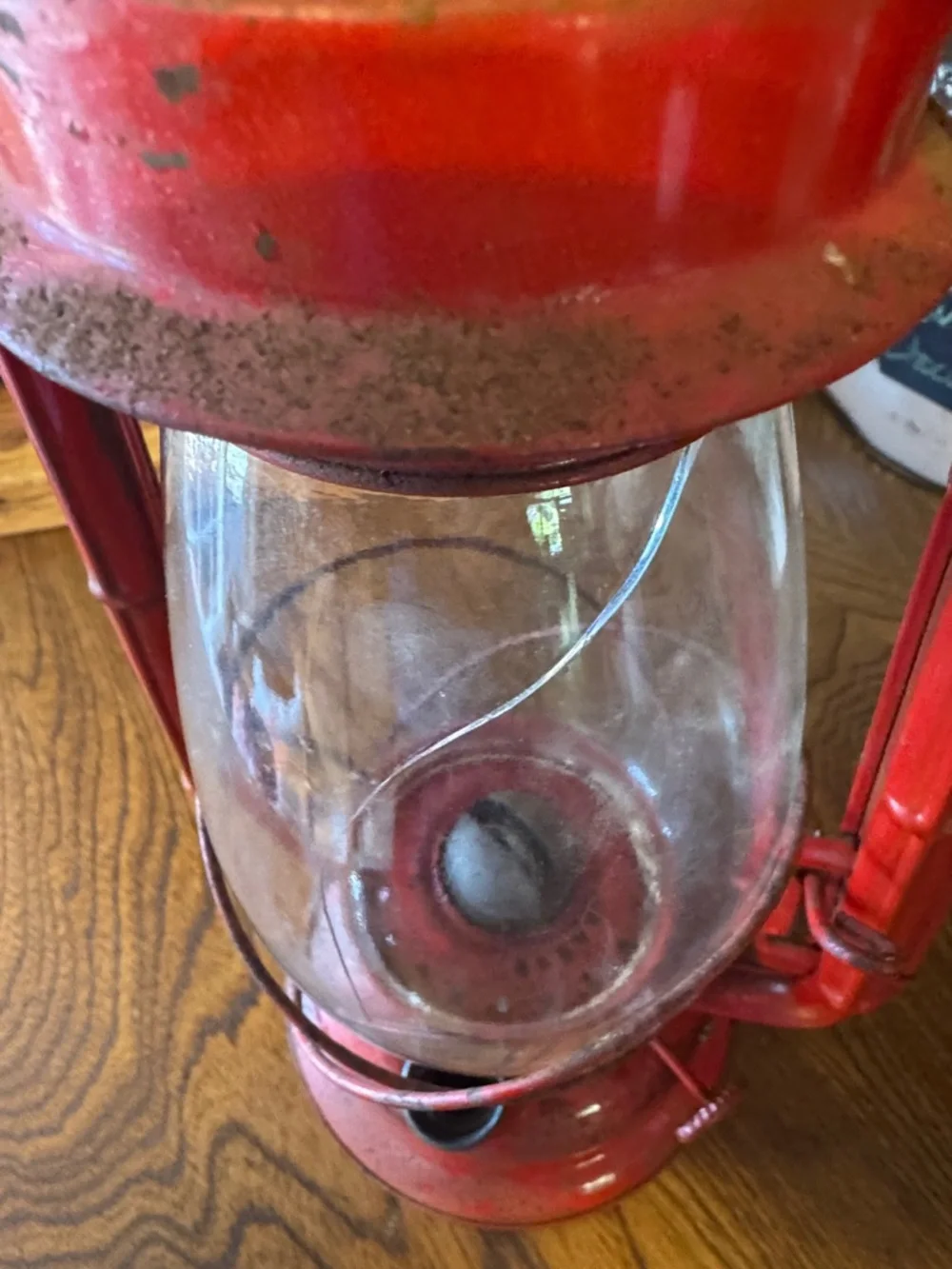 Railroad WingedWheel Made in Japan Red Vintage Lantern for Home Accent upcycle